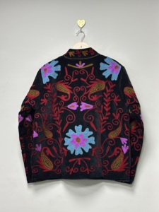 Veste bomber en velours indien bohème à motif floral brodé, écologique, taille plus, hiver, respirante et légère - Product Image 5