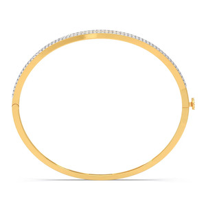 Pulsera de diamantes Leaf Link con marco delgado de oro amarillo y diseño central botánico fluido - Product Image 3
