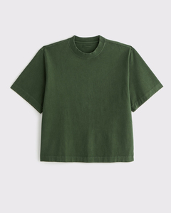 Camiseta Verde Vintage Lavada para Hombre, Oversize, de Algodón, Cuello Redondo, Manga Corta, Estilo Urbano, Personalizable con Logotipo, OEM, Venta al Por Mayor - Product Image 6