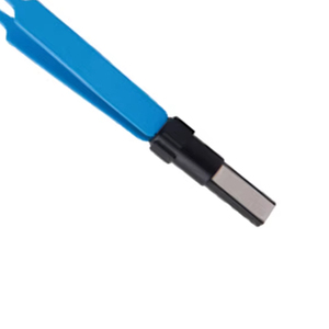Pinzas Bipolares Manuales Aisladas Azules con Punta Micro Angulada, Instrumento Quirúrgico de Acero Inoxidable para Coagulación de Tejidos, Certificado CE - Product Image 6