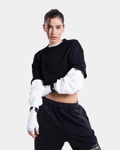 Camiseta Oversize de Mujer con Bloques de Color, Hombros Caídos, Manga Corta, Cuello Redondo, Estilo Casual Urbano de Algodón - Product Image 6