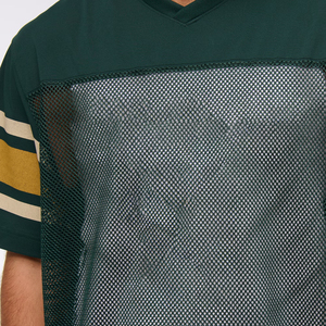 Maillot de football américain unisexe personnalisé à manches courtes, respirant, écologique, en maille, col en V, léger et ample, à prix abordable - Product Image 6