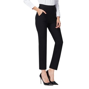 Pantalones de mujer de pierna ancha recta, lisos, sencillos, casuales, de corte ajustado, transpirables, con lavado ácido, ligeros, 100% algodón, con cinturón, para invierno - Product Image 4