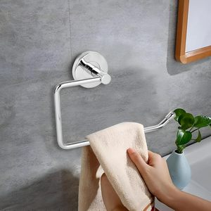 Stainless Steel Towel Ring Half Square Hand Towels Hanger Napkin Holder Stand <b>Bathroom</b> <b>Accessories</b> Decorate Your <b>Bathroom</b> - Product Image 1