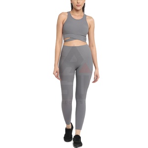 Ensemble de yoga pour femmes grande taille de haute qualité, nouveau design, 3 pièces, bretelles croisées, taille élastique, tissu respirant, vêtements de sport pour la salle de sport - Product Image 5