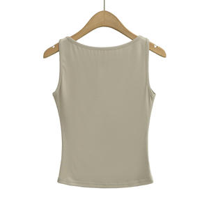 เสื้อกล้ามผู้ชายแบบใหม่ น่ารัก ใส่สบายสำหรับฤดูร้อน แบบเปิดไหล่ สองชั้น ระบายอากาศได้ดี ถักทออย่างประณีต ทรงเข้ารูป แขนกุด สั้น เป็นมิตรกับสิ่งแวดล้อม - Product Image 2