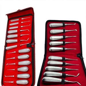 Ensemble d'extracteurs dentaires Buffalo Dental en acier inoxydable, 13 pièces, classe I, argent/rouge, à intervention minimale, droits et courbés, par Dentavex - Product Image 4