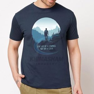 ผู้ผลิตเสื้อยืดผู้ชายมืออาชีพ ขายดีที่สุด เป็นมิตรกับสิ่งแวดล้อม ระบายอากาศได้ดี โพลีเอสเตอร์/คอตตอน ทรงหลวม น้ำหนัก 220 กรัม ดีไซน์ใหม่ - Product Image 2