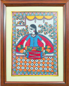 Auténtica Pintura Metálica Maithili Madhubani, Arte Folclórico Indio Hecho a Mano en 3D, Decoración de Jharkand - Product Image 2