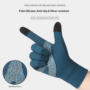 Gants de course professionnels unisexe avec paume en silicone, gants de sport d'extérieur à doigts complets, isolés thermiquement, coupe-vent, compatibles écran tactile - Product Image 4