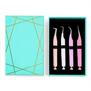 Set of 12 Pieces for Volume Eyelash Extension Precision Lash Tweezers Cosmetic Tool Set for Eyelash Extensions with Storage Case - Product Image 1