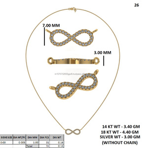 <b>Rose</b> Gold <b>Infinity</b> Pendant Necklace Diamond Cut Stone Link Chain Fine Jewelry for Women Gift Party - Product Image 5