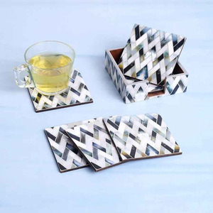 Posavasos Meena, Personaliza tu Logotipo y Diseño, Posavasos de Madera por blossom craft india - Product Image 5