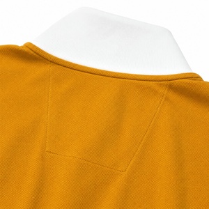 Chemise Homme en Coton Piqué Couleur Moutarde à Manches Courtes, Boutonnée, Style Décontracté, Coupe Classique, Tissu Tricoté Respirant - Product Image 6