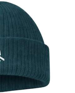 Bonnet en tricot côtelé turquoise personnalisé avec logo brodé blanc, chaud et doux pour l'hiver, en acrylique, fabrication sur mesure OEM, unisexe - Product Image 3