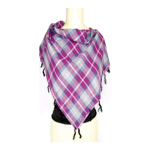 Écharpe à carreaux en sergé à pompons, élégante, mode hiver, douce, chaude, stylée, unisexe, cache-cou, motif écossais classique, pour tenue décontractée en extérieur - Product Image 3