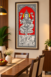 Peinture traditionnelle rectangulaire en tissu Kalamkari pour la décoration de la maison, art mural indien fait main - Product Image 2