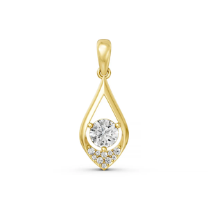 Colgante de Moda Chapado en Rodio con Diamante Cultivado en Laboratorio Certificado por IGI, Corte Brillante, Oro Amarillo de 14K, Joyería Fina Elegante, Unisex, para Boda - Product Image 2