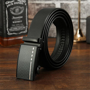 Ceinture en cuir PU pour homme, style affaires et mode, largeur 3,5 cm, avec boucle automatique à cliquet en fer, vente en gros - Product Image 3