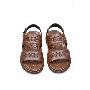 Mens Comfortable Stylish Leather Outdoor Sandals Adjustable Hook Loop Perfect For Travel Outdoor Use Wholesale OEM Logo 2026 PU - Product Image 2