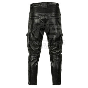 Pantalon en cuir pour homme, léger, décontracté, foncé, tendance, pour l'extérieur, coupe slim, durable, doux, confortable, élégant, pour la rue, usage quotidien - Product Image 5