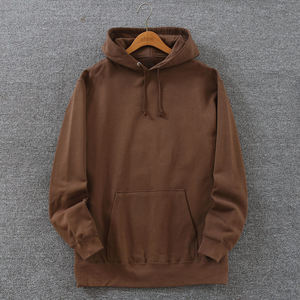 Sweat à capuche imprimé pour homme en coton épais 600 g/m², sans cordon, couleur unie, coupe oversize, décontracté, doublé, OEM - Product Image 4