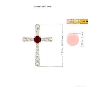 Colgante de Cruz con Rubí Rojo Certificado por IGI en Oro de 14K y Diamantes Incrustados, Colgante Religioso Cristiano Católico - Product Image 3