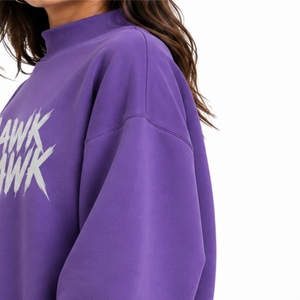 Sweat-shirt surdimensionné à col roulé pour femme, en molleton de coton premium, coupe décontractée, longueur standard, idéal pour l'automne - Product Image 6