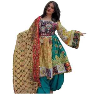 Robe bohème traditionnelle pour femmes, couleur personnalisée, fabricant OEM ODM, robes décontractées afghanes, prix de gros en vente - Product Image 1
