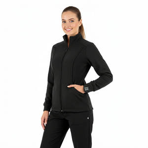 Chaqueta de uniforme médico para mujer a la moda, con cremallera completa, para enfermeras, uniforme de hospital, ropa de trabajo para doctoras, abrigo cálido, chaquetas de uniforme elásticas - Product Image 4