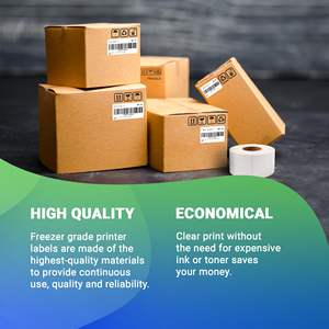 Rotoli autoadesivi termici diretti 4 \ "X 2 \" 12 \ "OD Core senza carta per codici a barre perforata per spedizione postale - Product Image 3