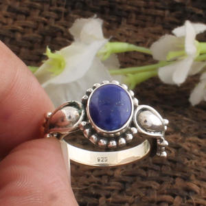 แหวนลาพิส ลาซูลีธรรมชาติจากอัฟกานิสถาน แหวนเงินแท้ 925 ประดับพลอย สำหรับผู้ชายและผู้หญิง แหวนตราประทับทำมือ เครื่องประดับขายส่ง ของขวัญ - Product Image 5