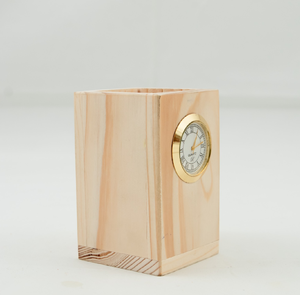Organizador de papelería multifuncional, portalápices de madera con reloj y soporte para tarjetas de visita, el más vendido - Product Image 4