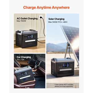 Portable 2400W <b>Solar</b> <b>Generator</b> Power Station 2160Wh Battery Capacity 10 Output Ports Adjustable 700W Rated Expandable 2048wh - Product Image 6