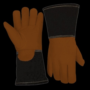 Guantes de Cuero Vacuno Retardantes de Llama, Reflectantes, para Seguridad Industrial, Construcción, Bomberos, Soldadura, Protección Contra Chispas y Calor - Product Image 3