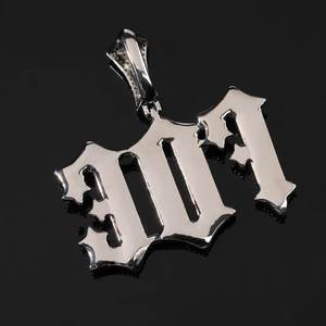 Personalized Moissanite Pendant Silver Plated Letter Design Custom <b>Name</b> Iced Hip Hop Jewelry Him Perfect Party Luxira Jewels - Product Image 2
