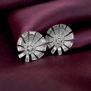 Pendientes de Diamantes Naturales Redondos Tipo Baguette, 2.01 Cttw, Plata de Ley 925, Color G-H, Engaste de Garras, Joyería de Moda para Bodas, Venta al Por Mayor - Product Image 3
