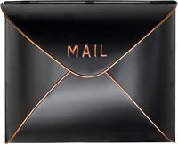 Boîte aux lettres moderne haut de gamme en métal avec garniture bronze, murale, taille personnalisable, logo compatible POST, pour brûlage de parfum en vrac