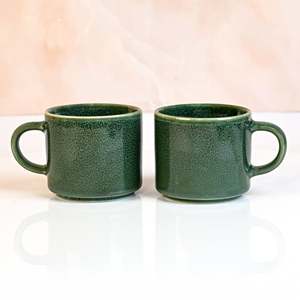 Forest Green New Bone China Ceramic <b>Tea</b> <b>Cups</b> <b>Set</b> of 2 - Product Image 4
