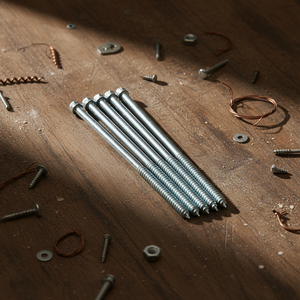 Tornillos para Madera de Doble Rosca, Métricos y en Pulgadas, Cabeza Ranurada, Rosca Parcial, Clase 4.8/6.8, Acero al Carbono Zincado, Estándar DIN PDC M6-M12 - Product Image 1