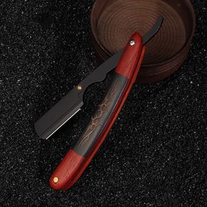 Wood Handle Straight <b>Razor</b> Stainless Steel Blade Single Blade For Face Shaving Smooth & Comfortable Professional - Product Image 6