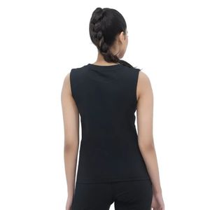 Camiseta sin mangas negra para mujer, cuello redondo, ajustada, informal, básica, para el día a día, elástica, ropa de moda femenina - Product Image 6