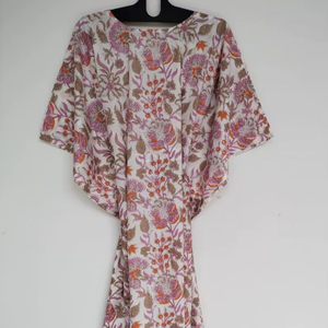 Robe kaftan en coton indien faite à la main, paréo de plage, kimono, tenue bohème d'été, tenue de vacances - Product Image 1