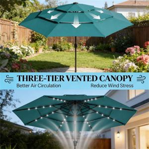 Ombrellone da Esterno Teal Solar per Terrazza e Cortile - Product Image 4