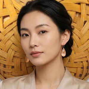 Fashion Statement Briolette Cut Orange Monalisa Drop Earring Brass Vermeil <b>Jewelry</b> Earring Beautiful Style Drop Dangle Earrings - Product Image 1