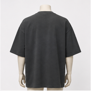 Camiseta Oversize de Estilo Urbano con Hombros Caídos, Estampado Botánico Hoja de Medianoche, 100% Algodón, Secado Rápido, Manga Corta, Moderna para la Noche - Product Image 2