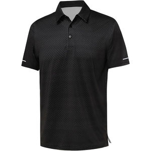 Polo de manga corta para hombre con diseño de puntos negros, transpirable, de punto, para golf, corte regular, estilo profesional, personalizable. - Product Image 2
