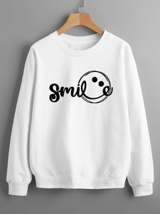 เสื้อสเวตเชิ้ตคอกลมสีชมพูสำหรับผู้หญิง พิมพ์ลายหัวใจ ผ้าฝ้าย 100% ทรงปกติ ใส่สบายๆ ในฤดูใบไม้ร่วง แขนยาว - Product Image 4