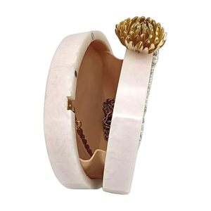 Bolso de Mano de Resina con Perlas, Bolso de Acrílico para Mujer, Bolso de Mano Ovalado para Novia, para Bodas, Fiestas y Eventos - Product Image 2