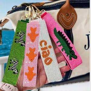 Bespoke Beaded Slogan <b>Key</b> Strap Personalized Handcrafted Wristlet <b>Tag</b> Premium Gift Accessories B2B Manufacturer - Product Image 2